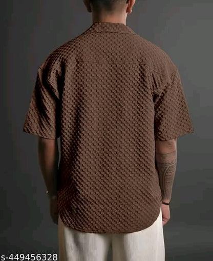 Casual Knit Shirt for Mens Stylish Half Sleeve Mens Shirts