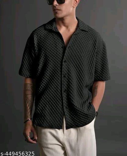 Casual Knit Shirt for Mens Stylish Half Sleeve Mens Shirts
