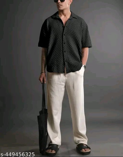 Casual Knit Shirt for Mens Stylish Half Sleeve Mens Shirts