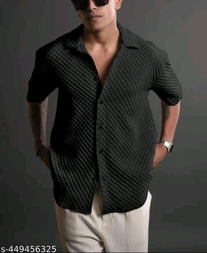 Casual Knit Shirt for Mens Stylish Half Sleeve Mens Shirts