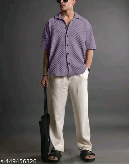 Casual Knit Shirt for Mens Stylish Half Sleeve Mens Shirts