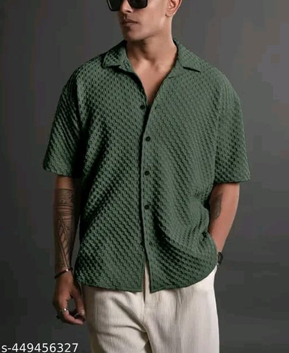 Casual Knit Shirt for Mens Stylish Half Sleeve Mens Shirts