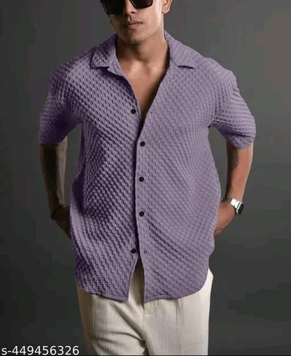 Casual Knit Shirt for Mens Stylish Half Sleeve Mens Shirts