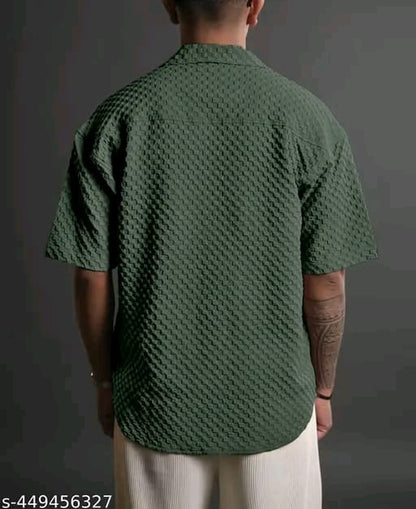 Casual Knit Shirt for Mens Stylish Half Sleeve Mens Shirts