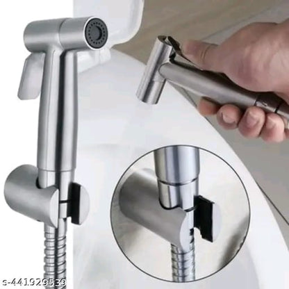 BATHBLISS Stainless Steel Jako Health faucet with 1.0 meter SS-304 Hose pipe and ABS Hook (Set of 1)