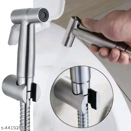 BATHBLISS Stainless Steel Jako Health faucet with 1.0 meter SS-304 Hose pipe and ABS Hook (Set of 1)